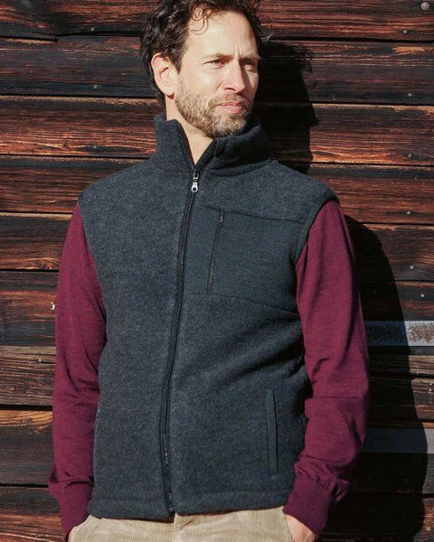 Reiff Strick Herren Schurwolle Fleece Weste – Ansicht 2