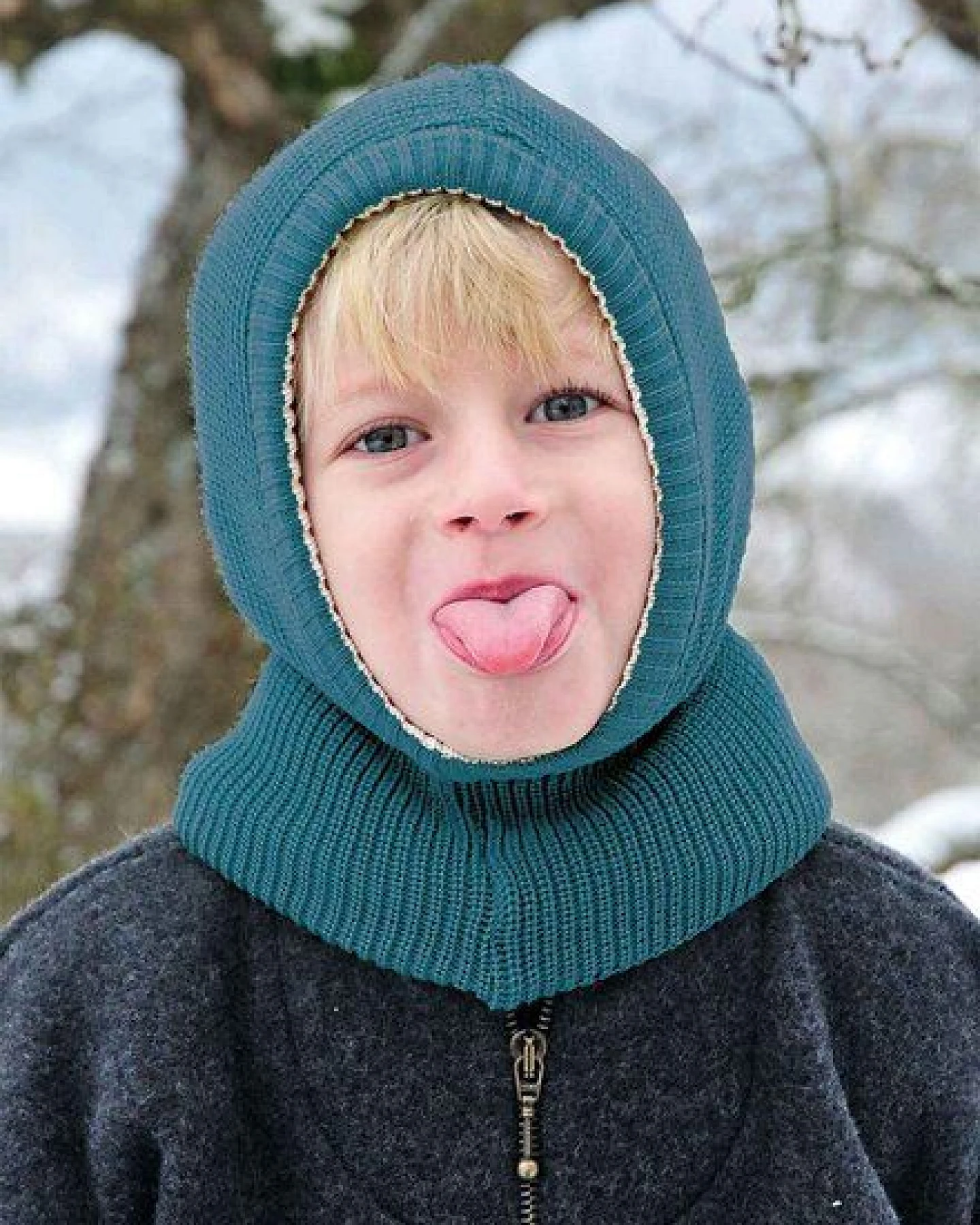 Reiff Strick Kinder Schlupfmütze, Schalmütze Uni kbT-Schurwolle – Ansicht 2