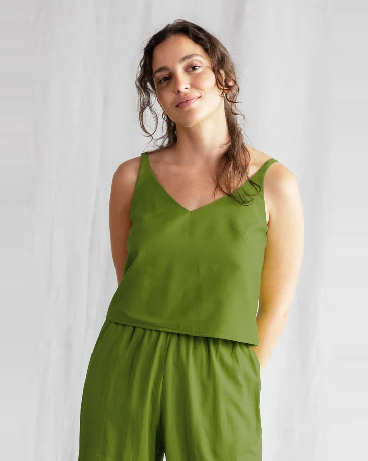 Jyoti Fair Works Damen vegan Crop Top Iya Grün