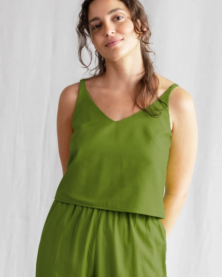 Jyoti Fair Works Damen vegan Crop Top Iya Grün