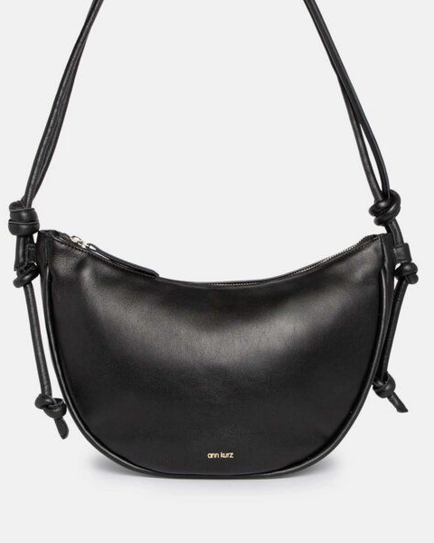 ann kurz Half Moon – Halbmond-Schultertasche aus Leder – Ansicht 3