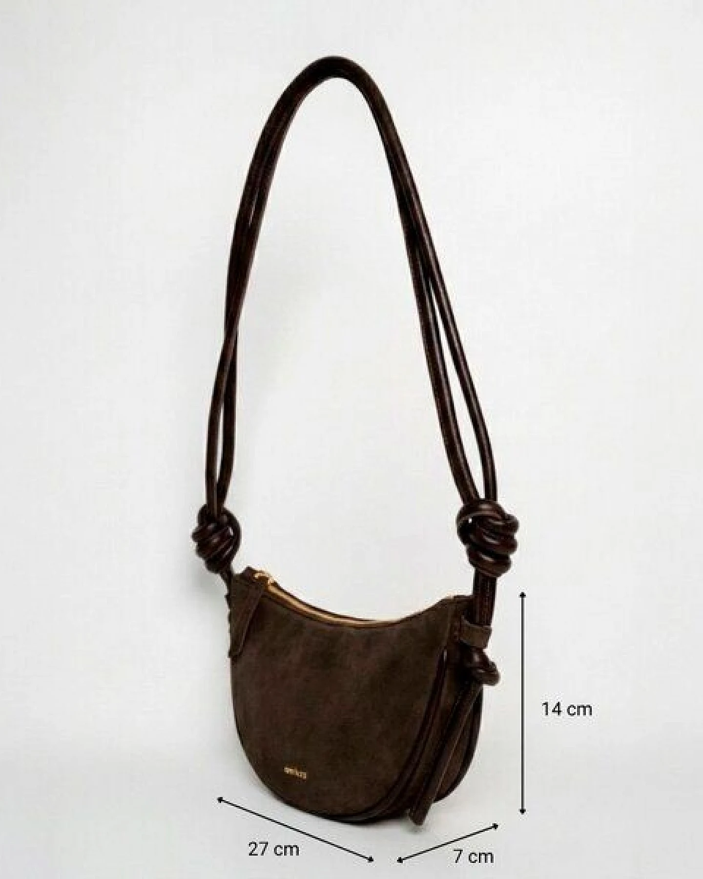 ann kurz Mini Half Moon – kleine Halbmond-Schultertasche aus Leder – Ansicht 4