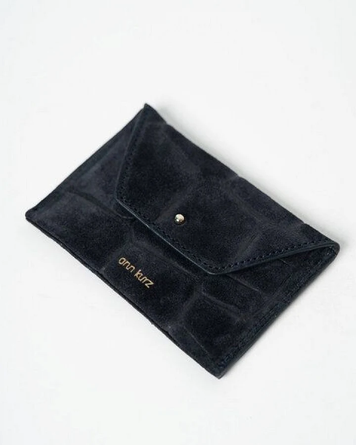 Croco Print Suede Navy