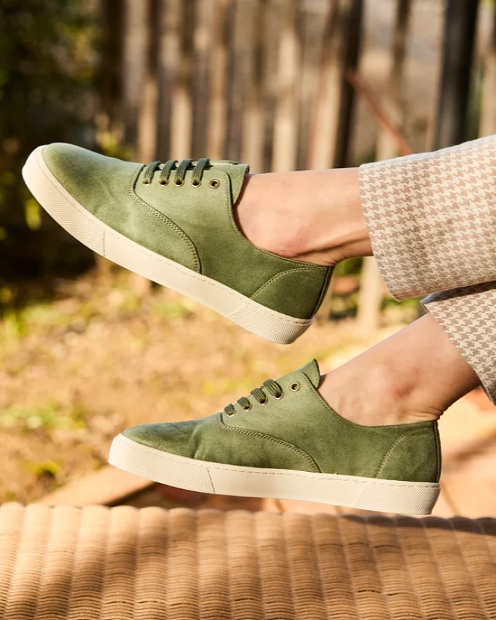 Minuit Sur Terre Damen vegan Sneaker Cuore Salbeigrün