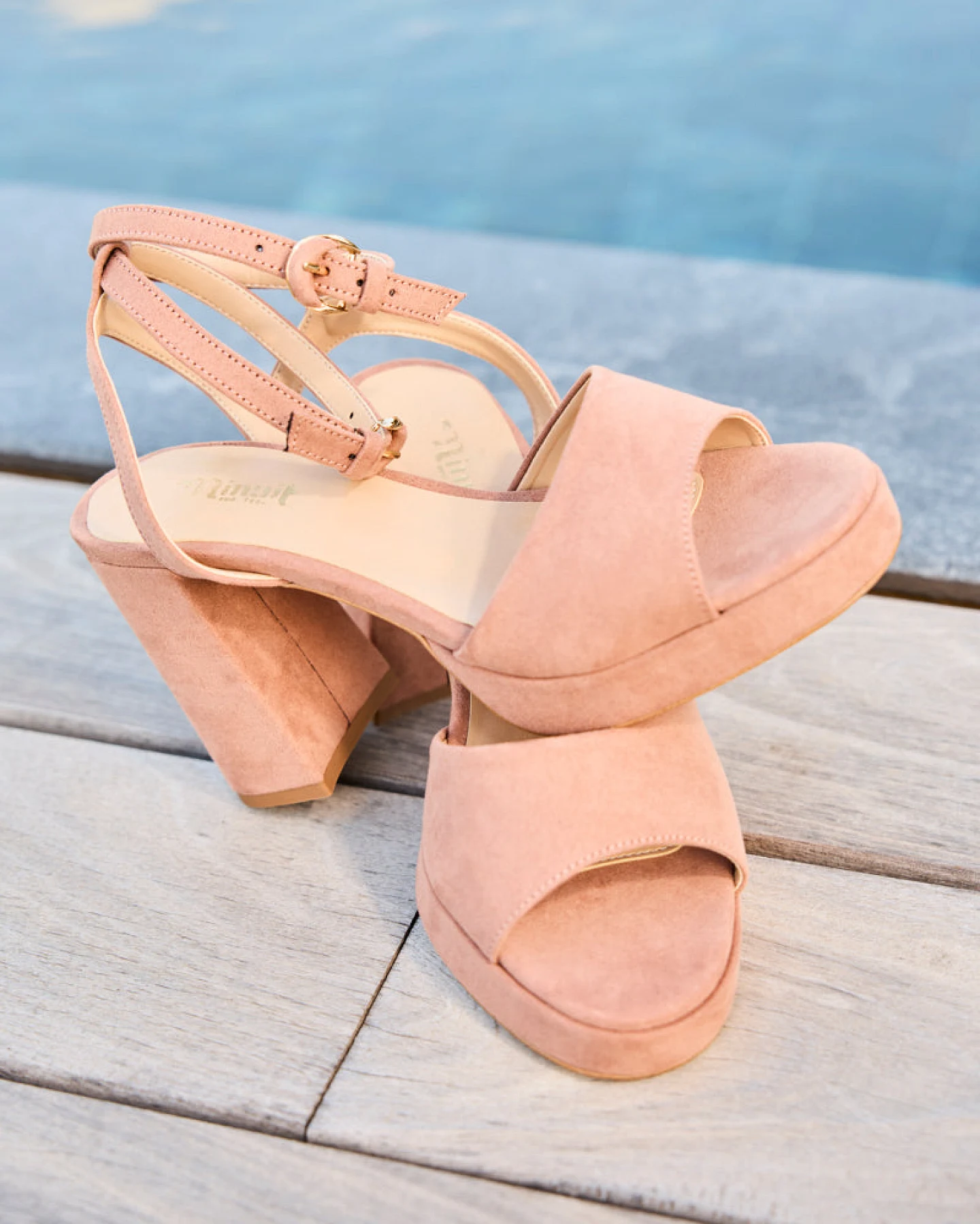 Minuit Sur Terre Damen vegan Sandalen Narcisse In Rosa Beige – Ansicht 2