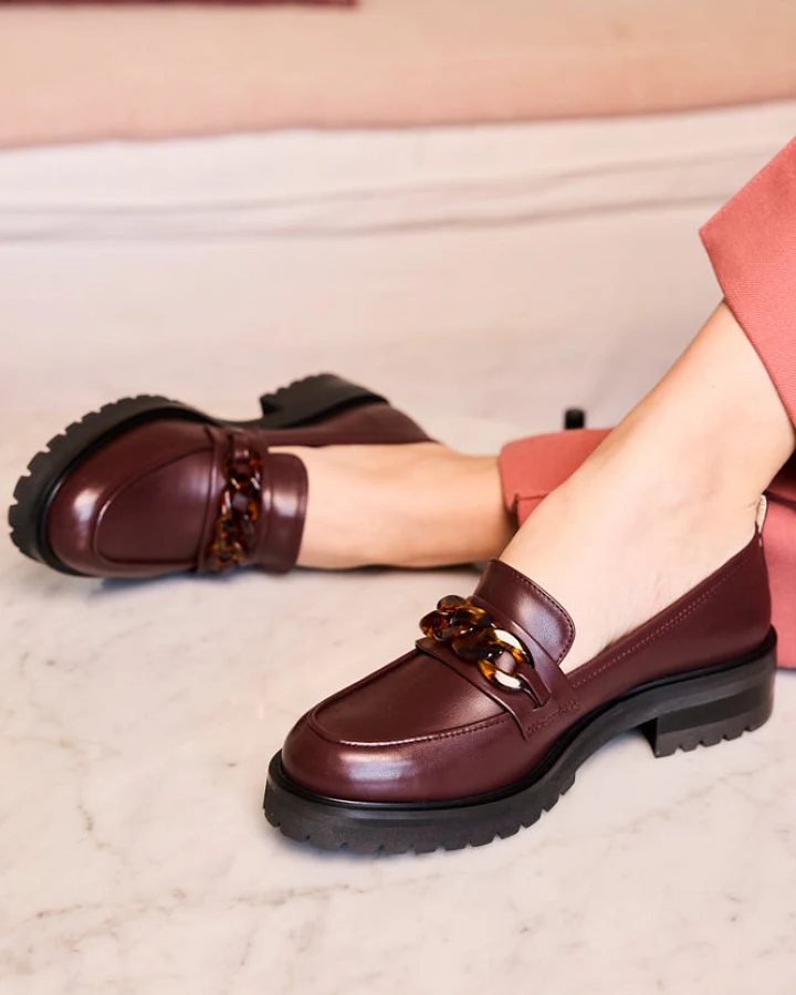 Minuit Sur Terre Damen vegan Loafer Sherlock Schokoladenbraun