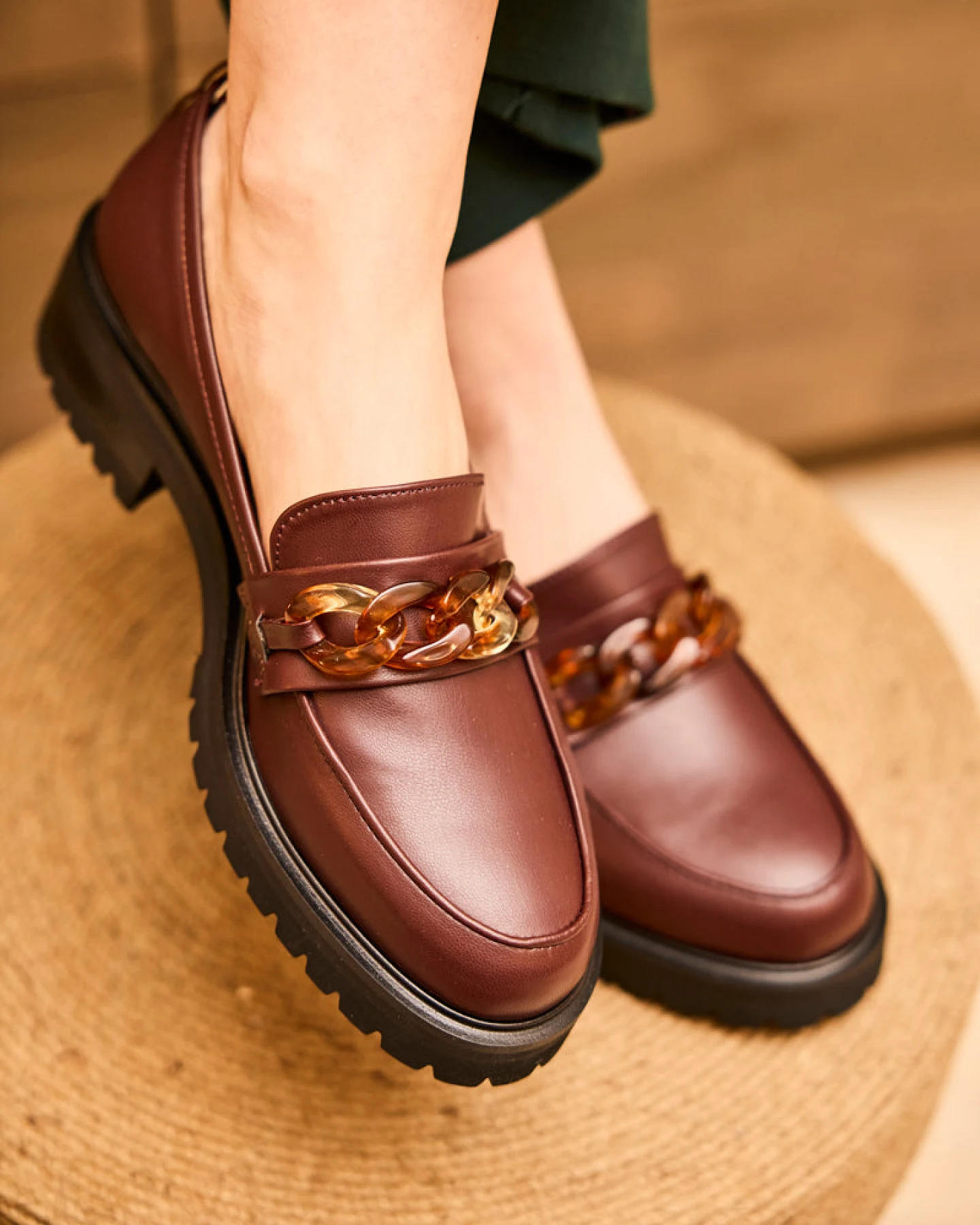 Minuit Sur Terre Damen vegan Loafer Sherlock Schokoladenbraun – Ansicht 2