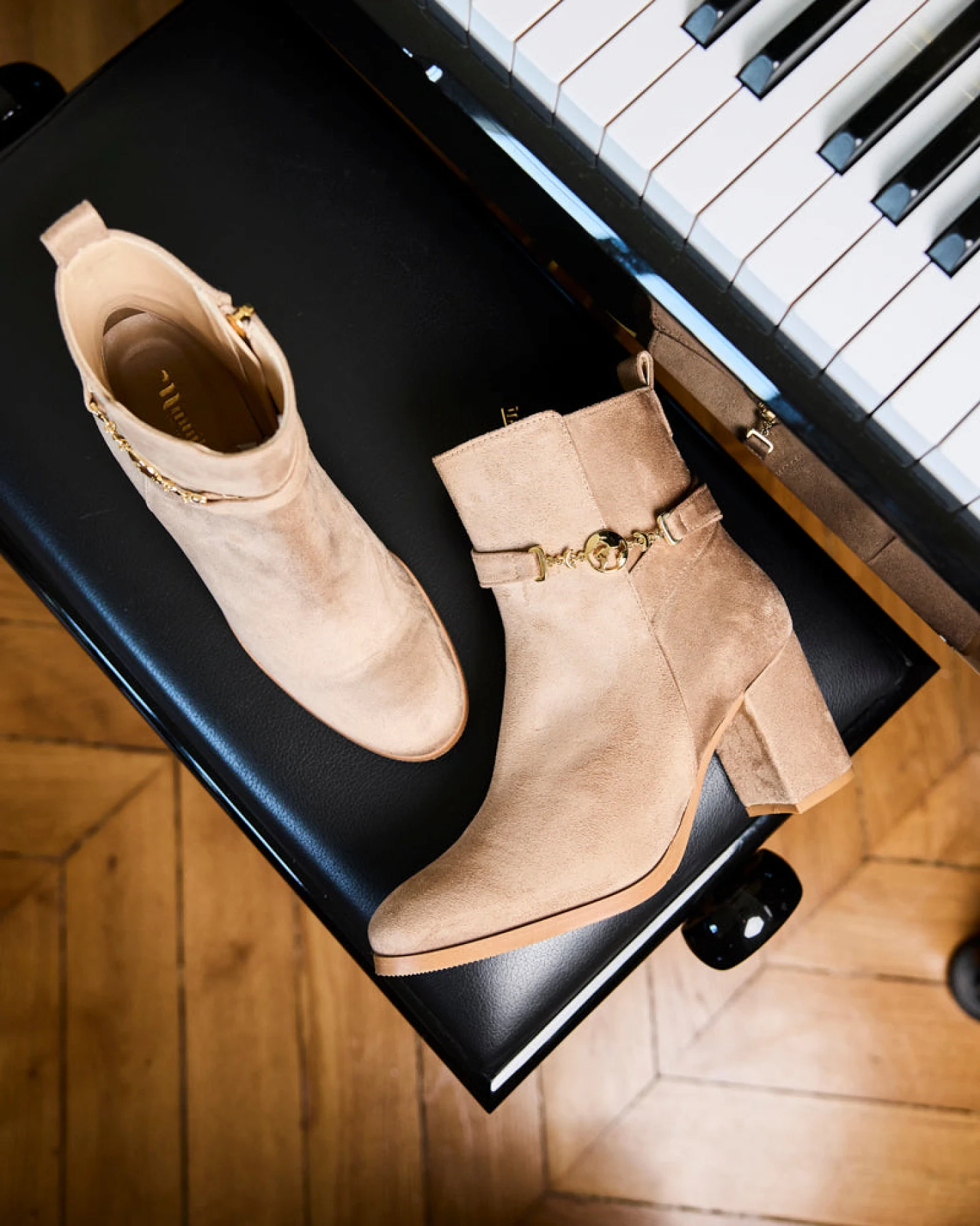 Minuit Sur Terre Damen vegan Stiefel Olympe Sand – Ansicht 2