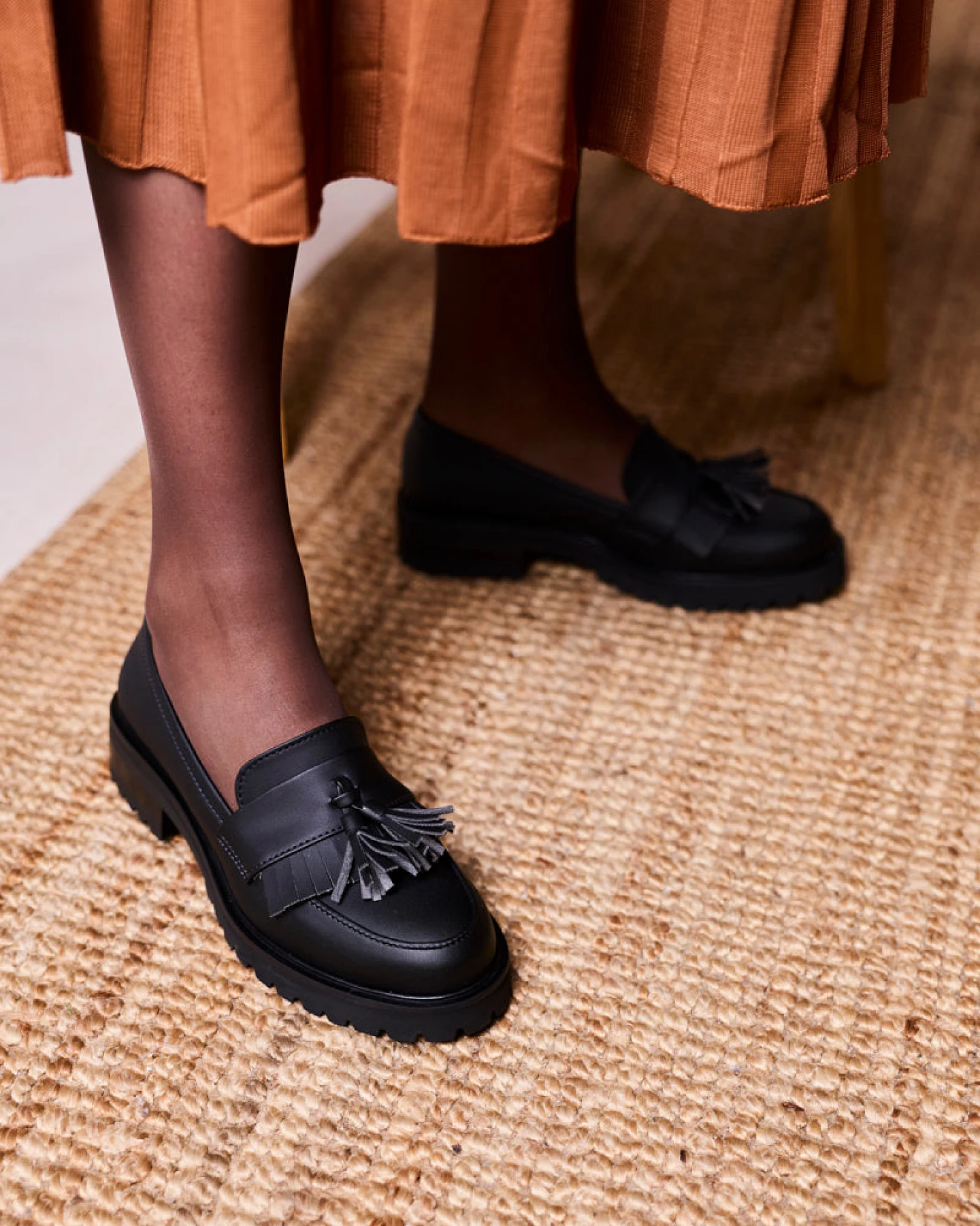 Minuit Sur Terre Damen vegan Loafer Union Schwarz – Ansicht 2