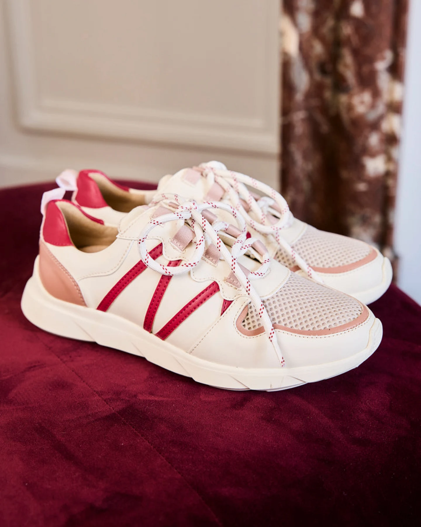 Minuit Sur Terre Damen vegan Sneaker Chamois Rosée Rosa – Ansicht 2