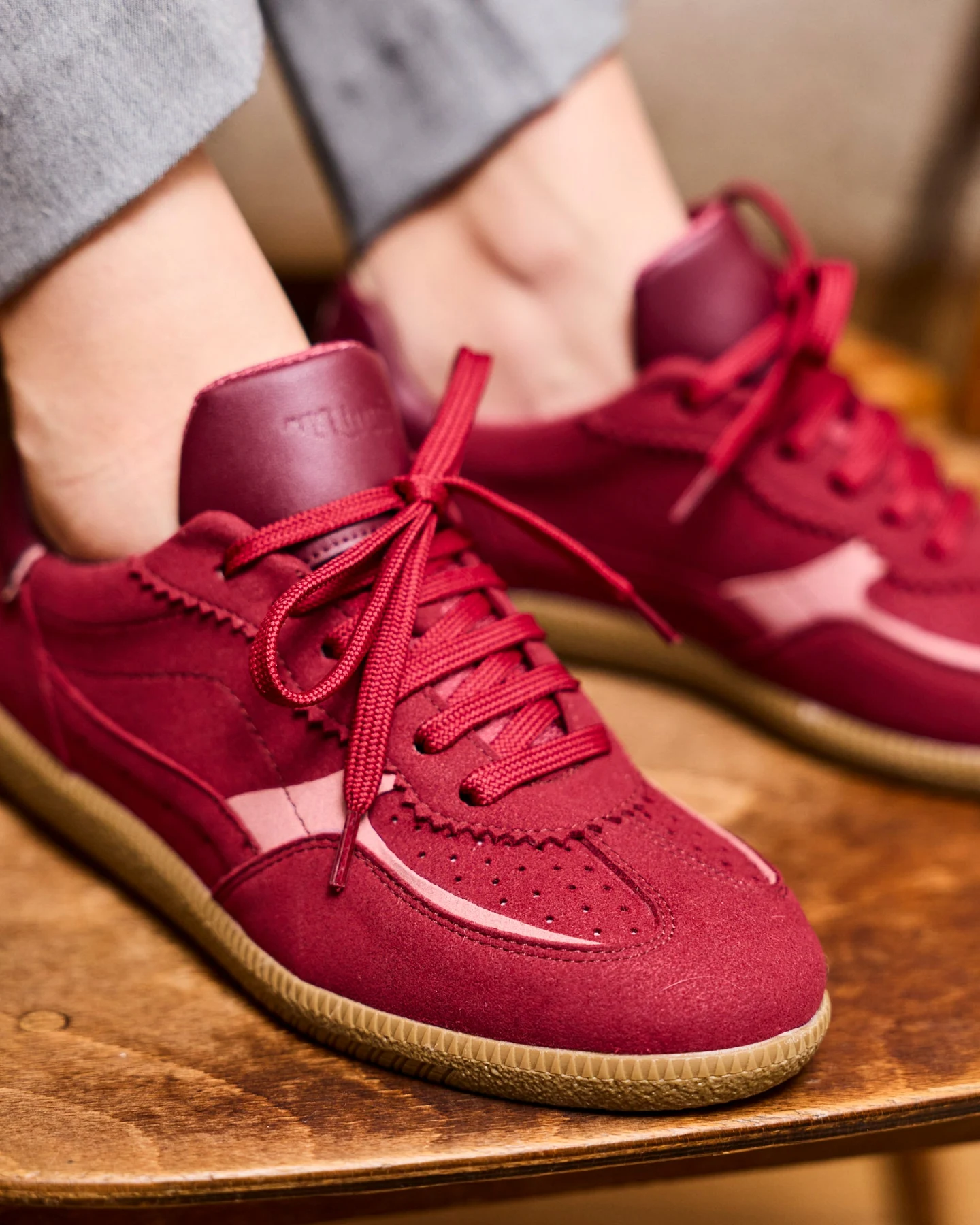 Minuit Sur Terre Herren vegan Sneaker Rive Rubis Rot – Ansicht 2