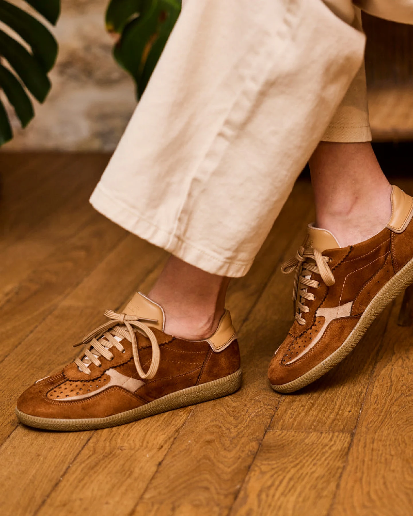 Minuit Sur Terre Herren vegan Sneaker Rive Noisette Braun – Ansicht 2