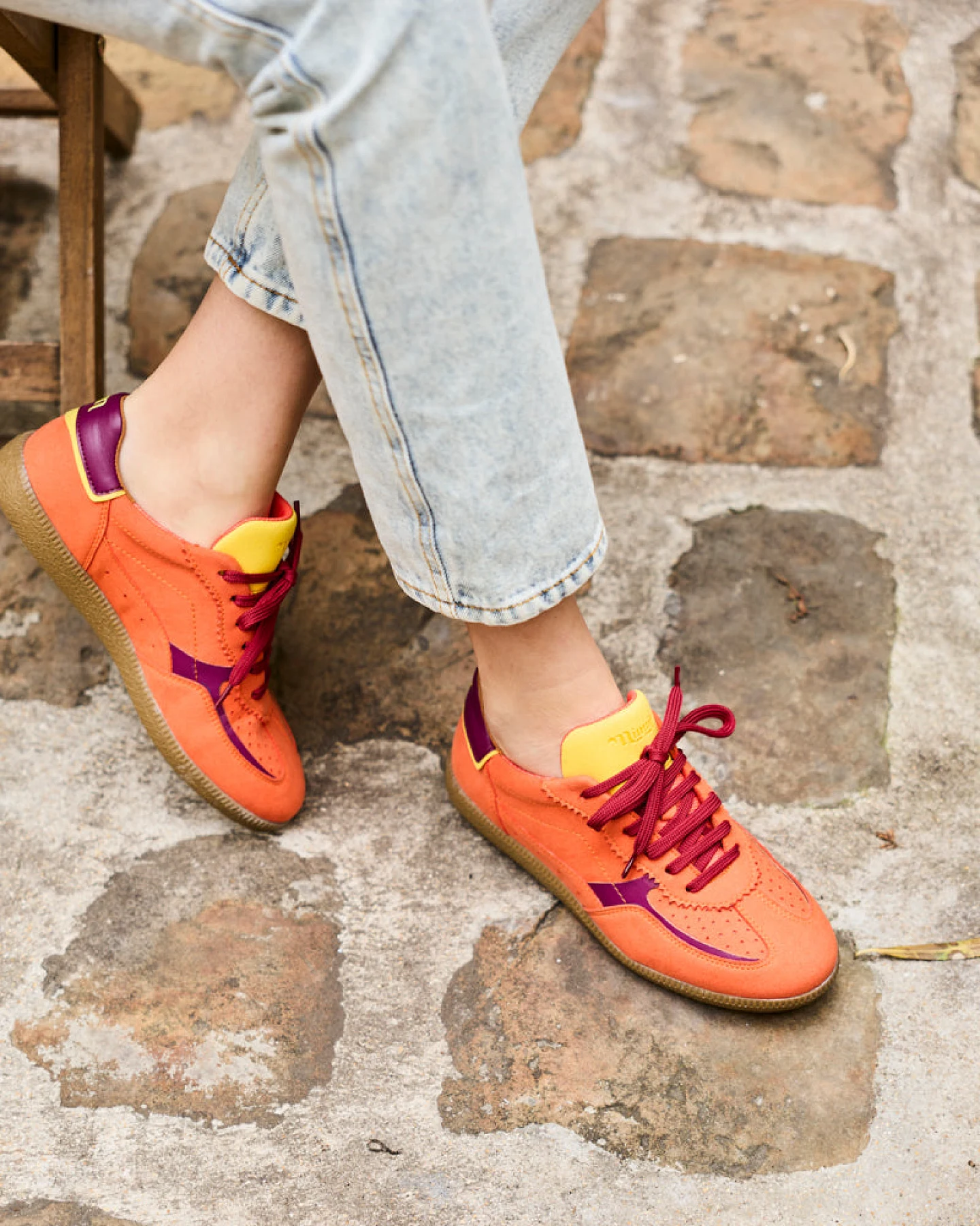 Minuit Sur Terre Herren vegan Sneaker Rive Tangerine Orange – Ansicht 2