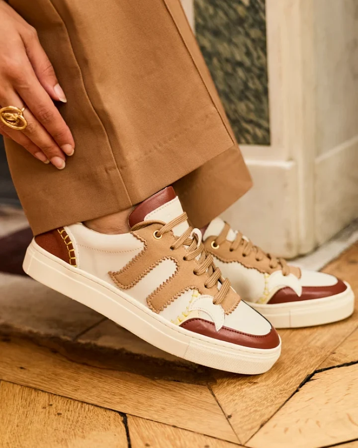 Minuit Sur Terre Damen vegan Sneaker Empreinte Dune Beige