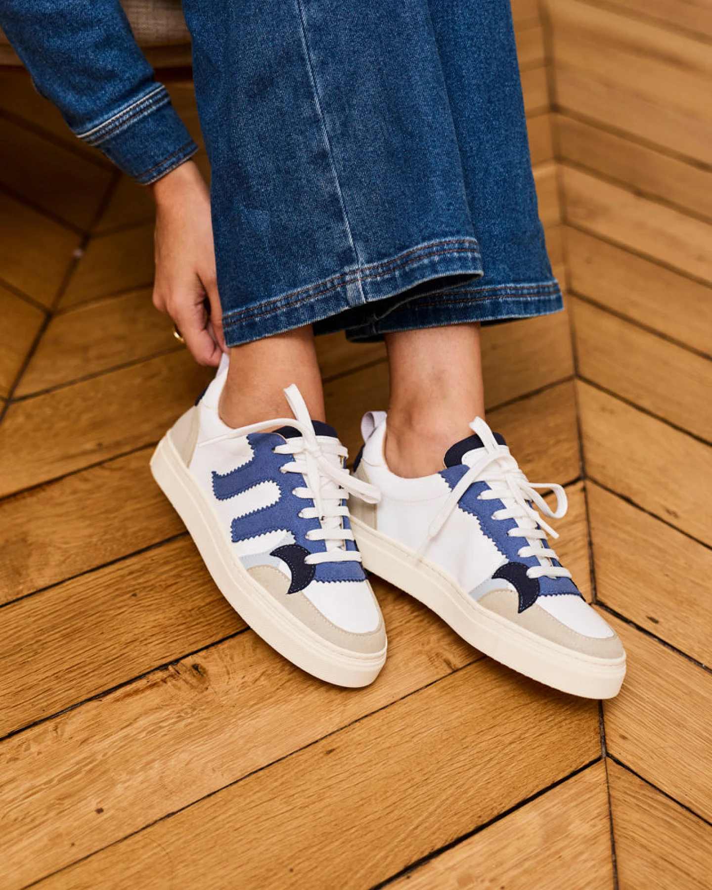 Minuit Sur Terre Damen vegan Sneaker Empreinte Céleste Mitternachtsblau – Ansicht 2