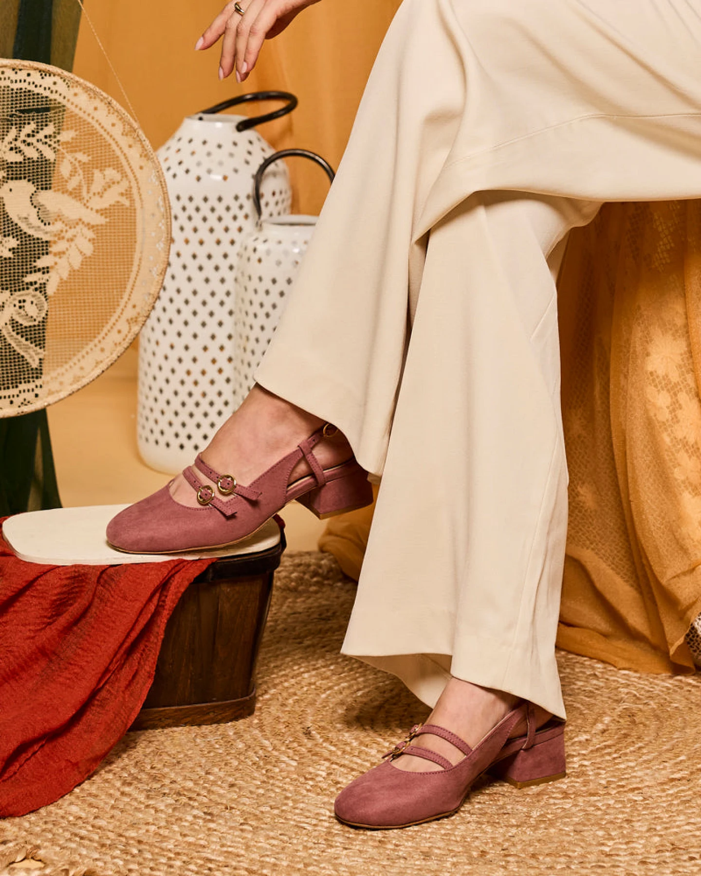 Minuit Sur Terre Damen vegan Sandalen Harmonie Rosewood – Ansicht 2