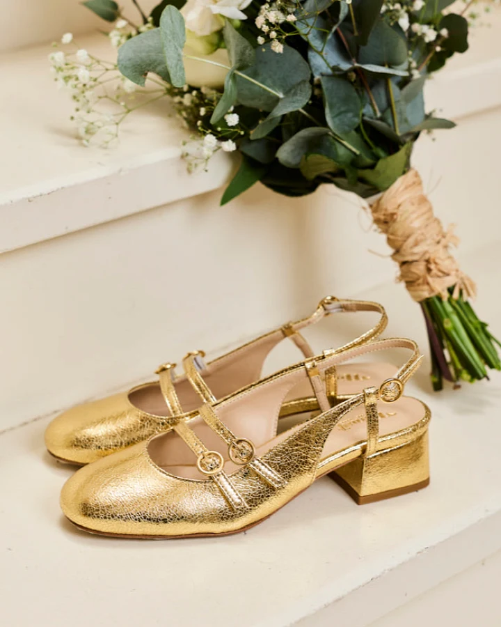 Minuit Sur Terre Damen vegan Sandalen Harmonie Gold