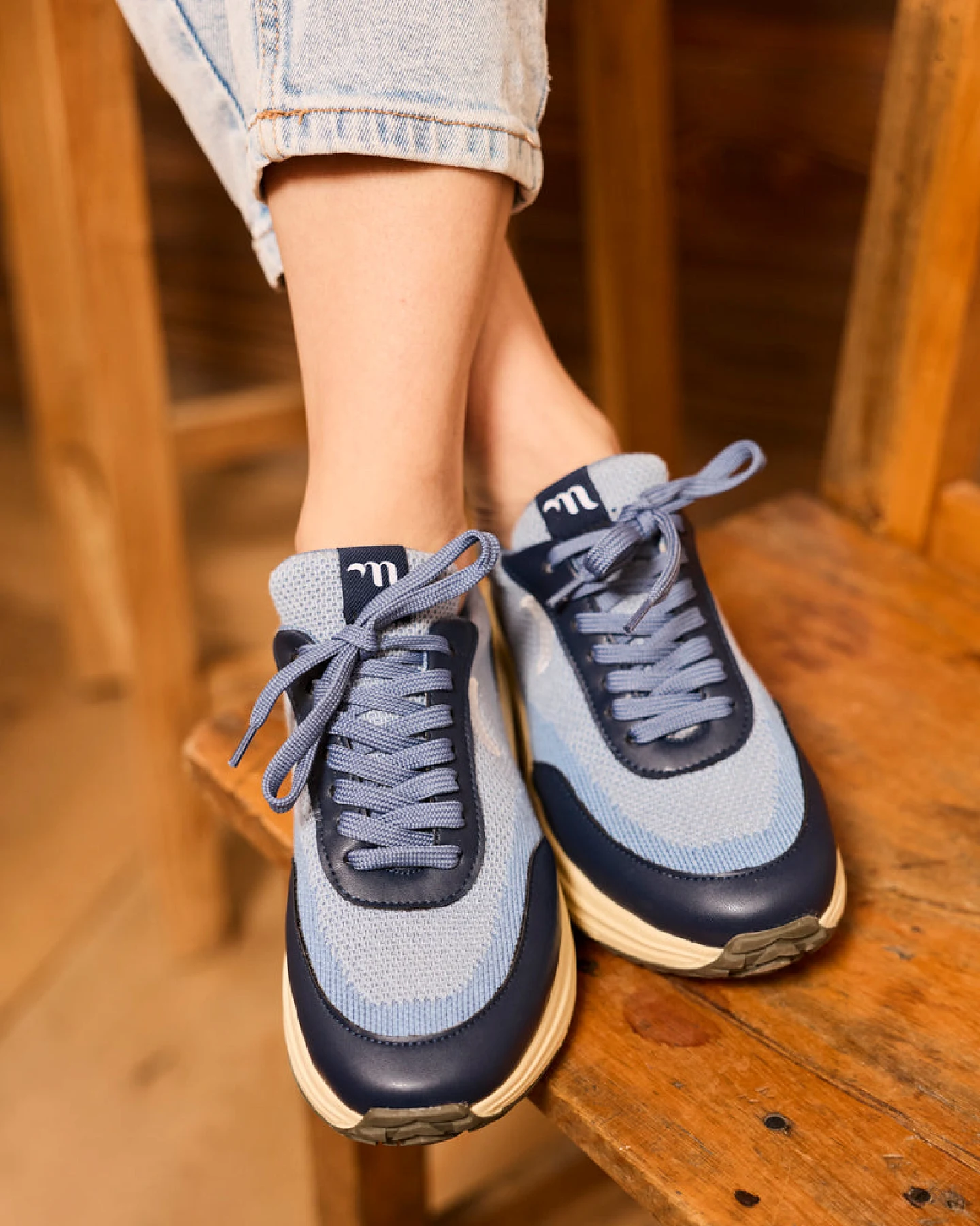 Minuit Sur Terre Herren vegan Sneaker Tempo Blau – Ansicht 2