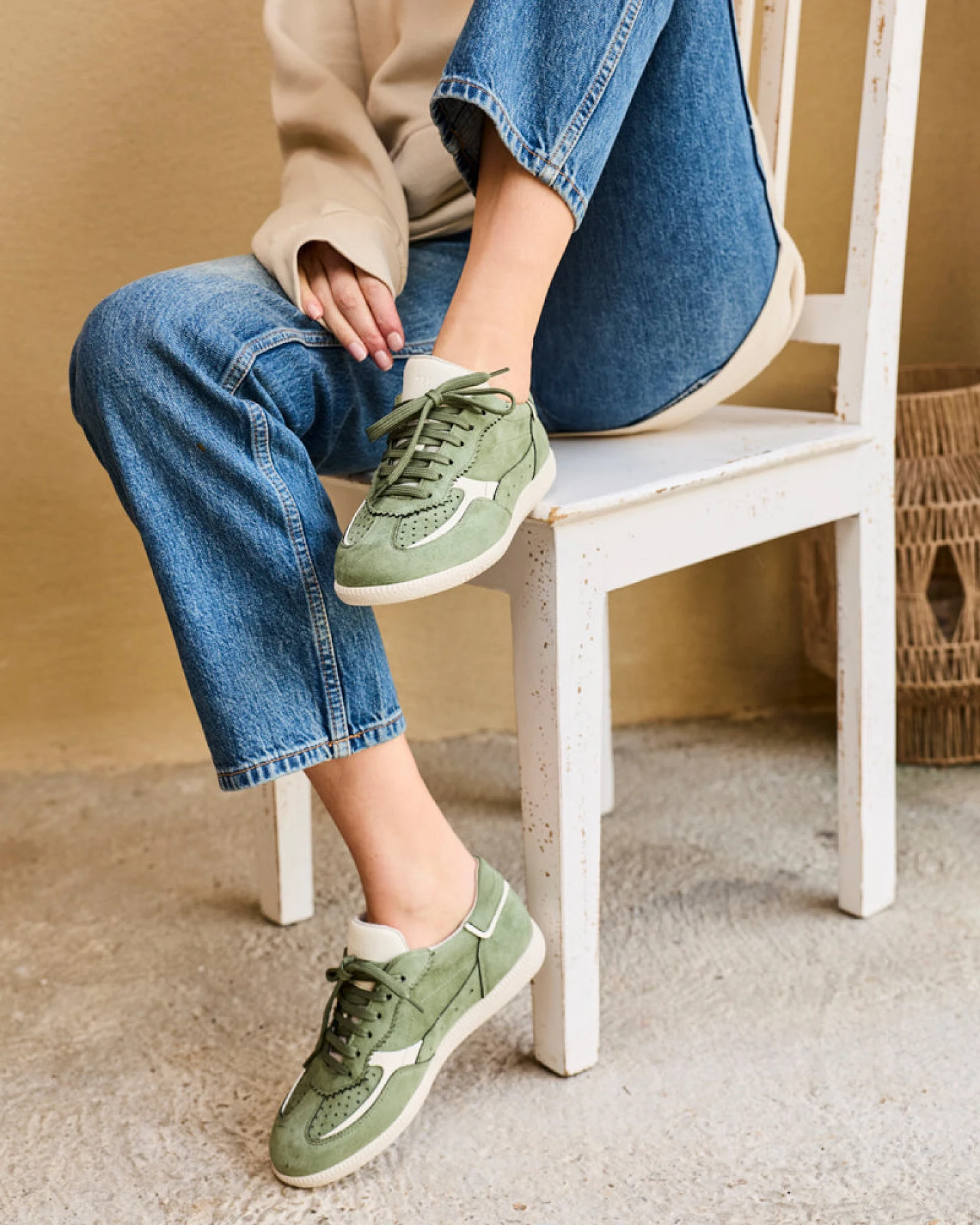 Minuit Sur Terre Herren vegan Sneaker Rive In Salbeigrün – Ansicht 2
