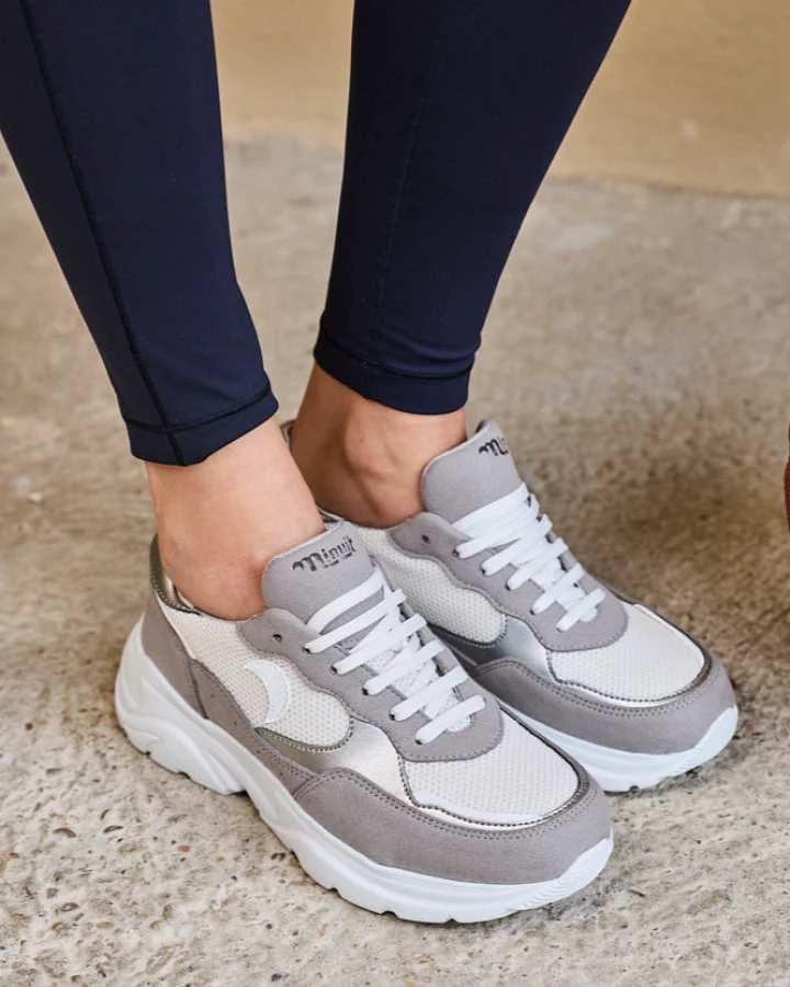 Minuit Sur Terre Damen vegan Sneaker Nuvia Silber