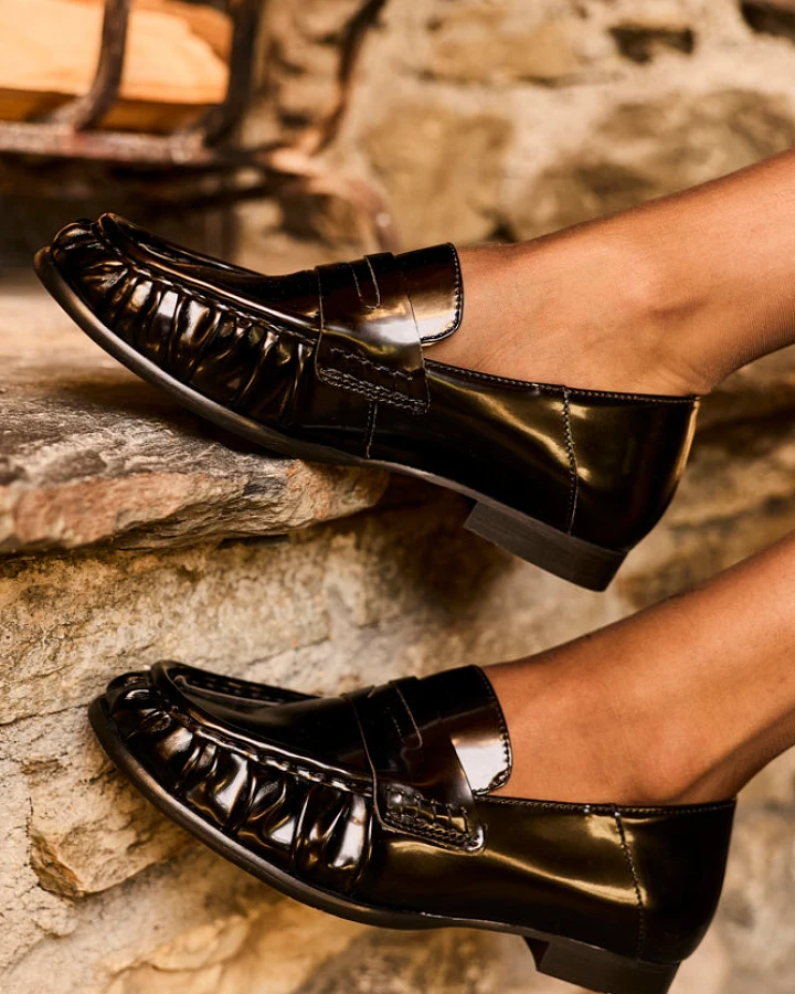 Minuit Sur Terre Damen vegan Loafer Erable Schwarz