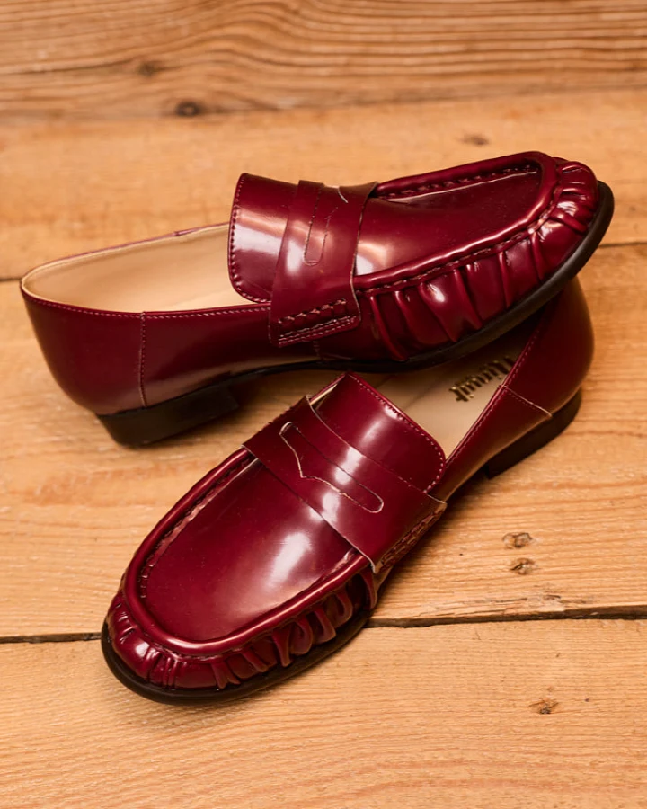 Minuit Sur Terre Damen vegan Loafer Erable Grand Cru Rot