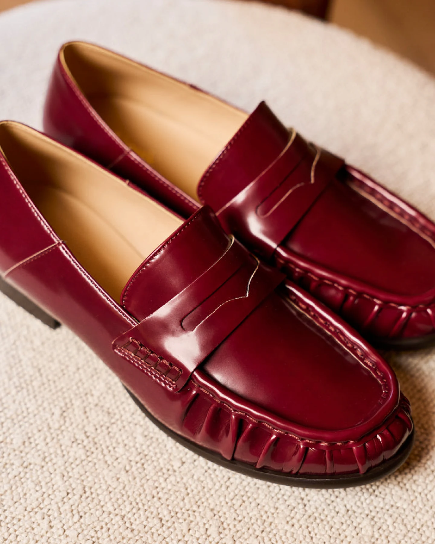 Minuit Sur Terre Damen vegan Loafer Erable Grand Cru Rot – Ansicht 2