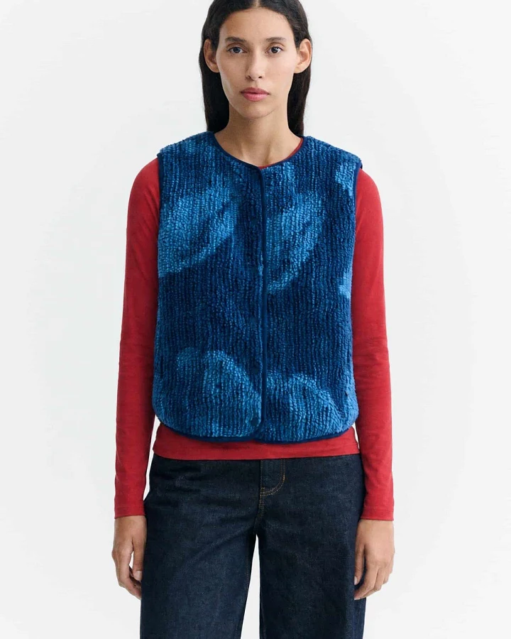 Weste Jay Lotus Jacquard Blau