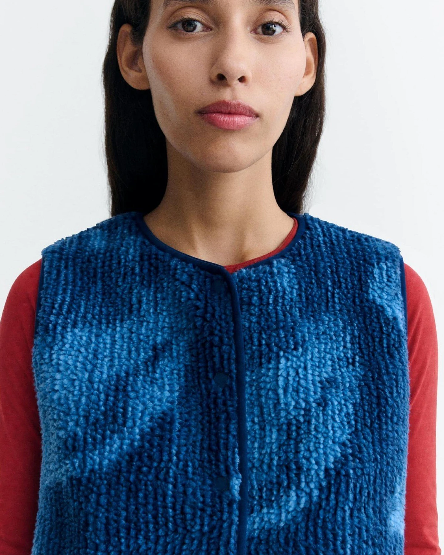 Weste Jay Lotus Jacquard Blau – Ansicht 2