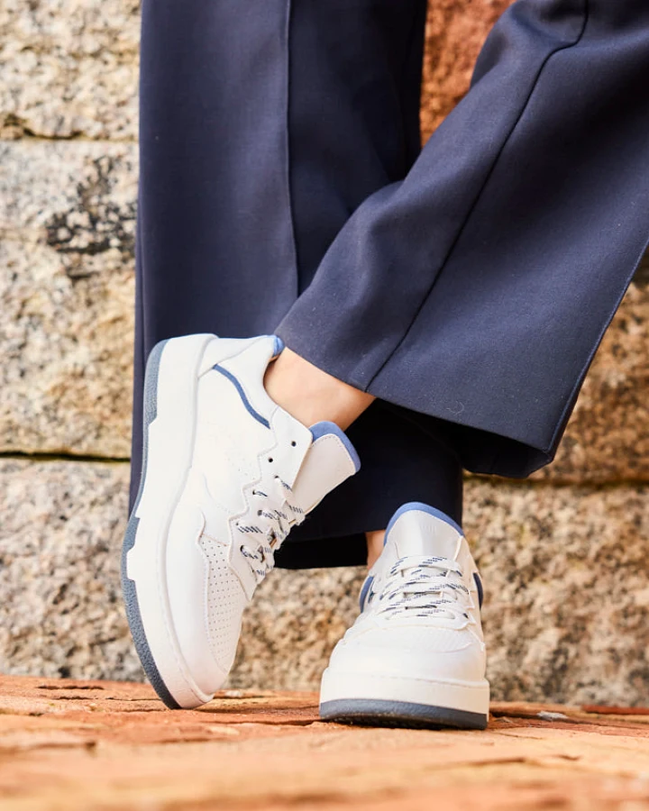 Minuit Sur Terre Herren vegan Sneaker Vestige Weiß Denim