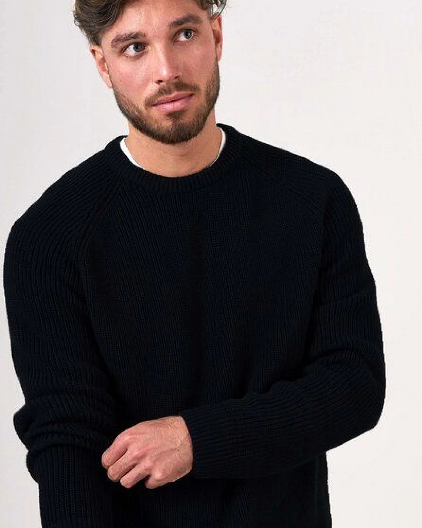 Kultgut NEW Generation Recycling - Black Rippstrickpullover – Ansicht 4