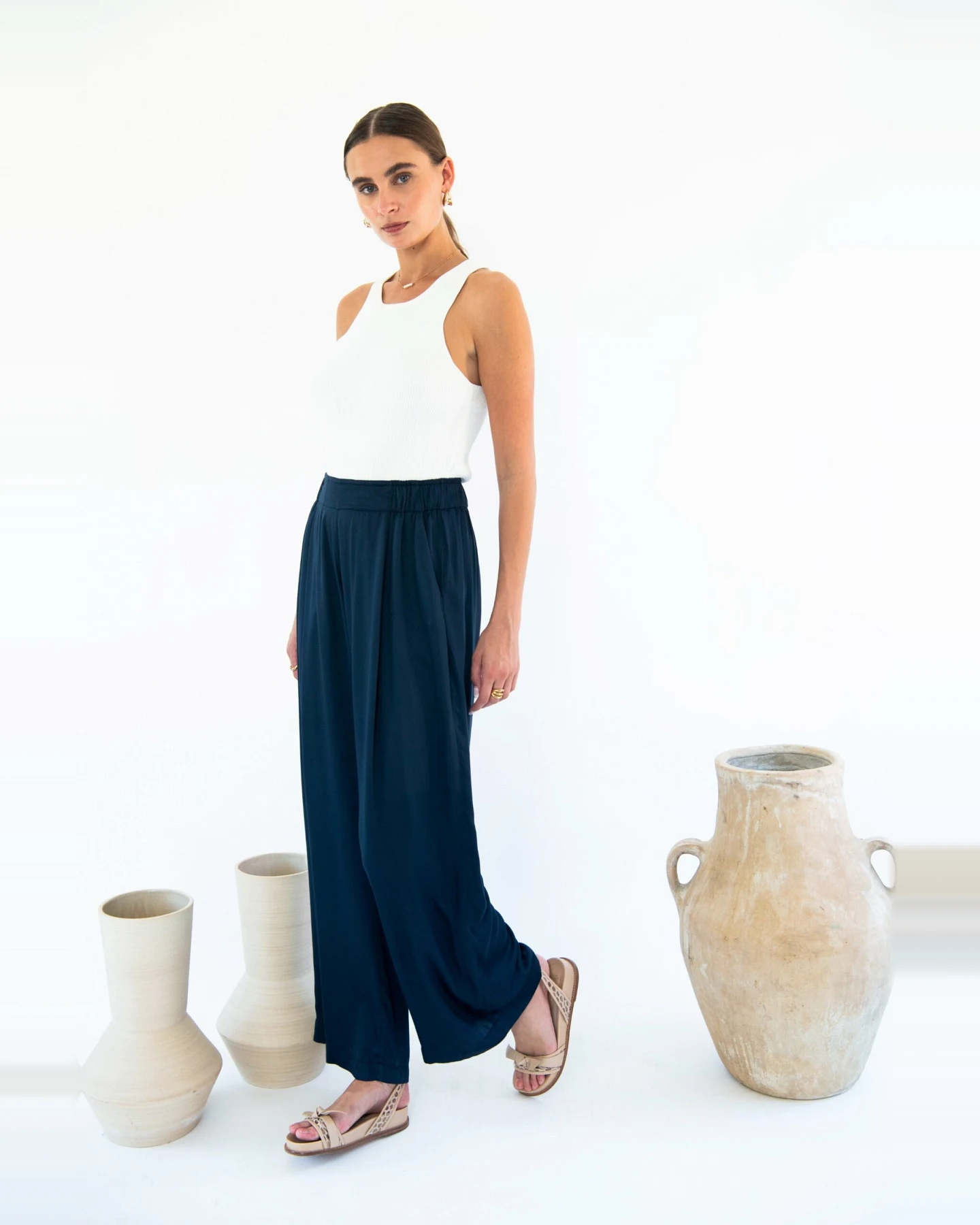 Neu Nomads Damen vegan Hose Garbo Mitternacht – Ansicht 2