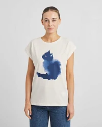 Produktseite: DEDICATED Damen T-Shirt Visby Watercolor Cat