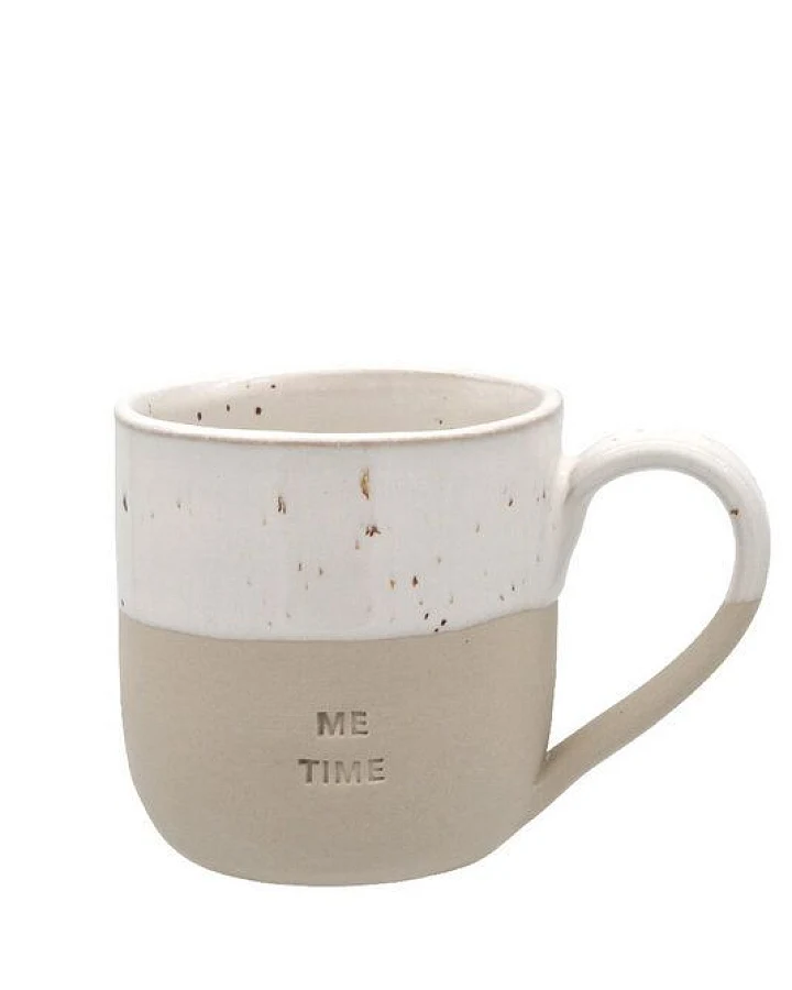 Eulenschnitt Cappuccinotasse aus Steingut, Handarbeit