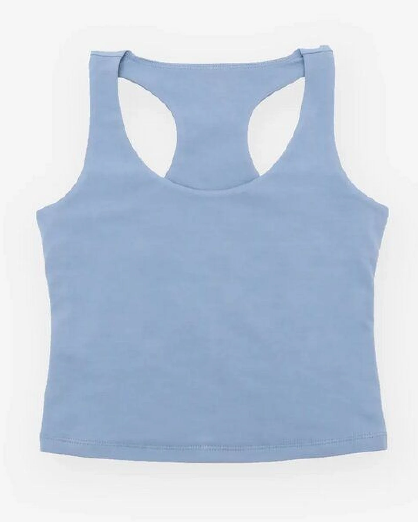 Orbasics Racerback-Top Stoneblue – doppellagiges Tanktop aus Bio-Baumwolle – Ansicht 3
