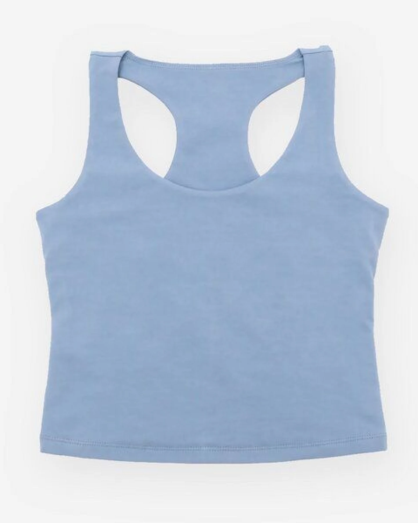 Orbasics Racerback-Top Stoneblue – doppellagiges Tanktop aus Bio-Baumwolle – Ansicht 4