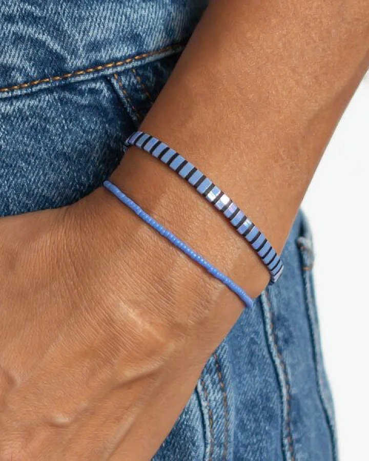 juni Lila Blaues Armband Periwinkle - optional als Set - handgemacht in Deutschland