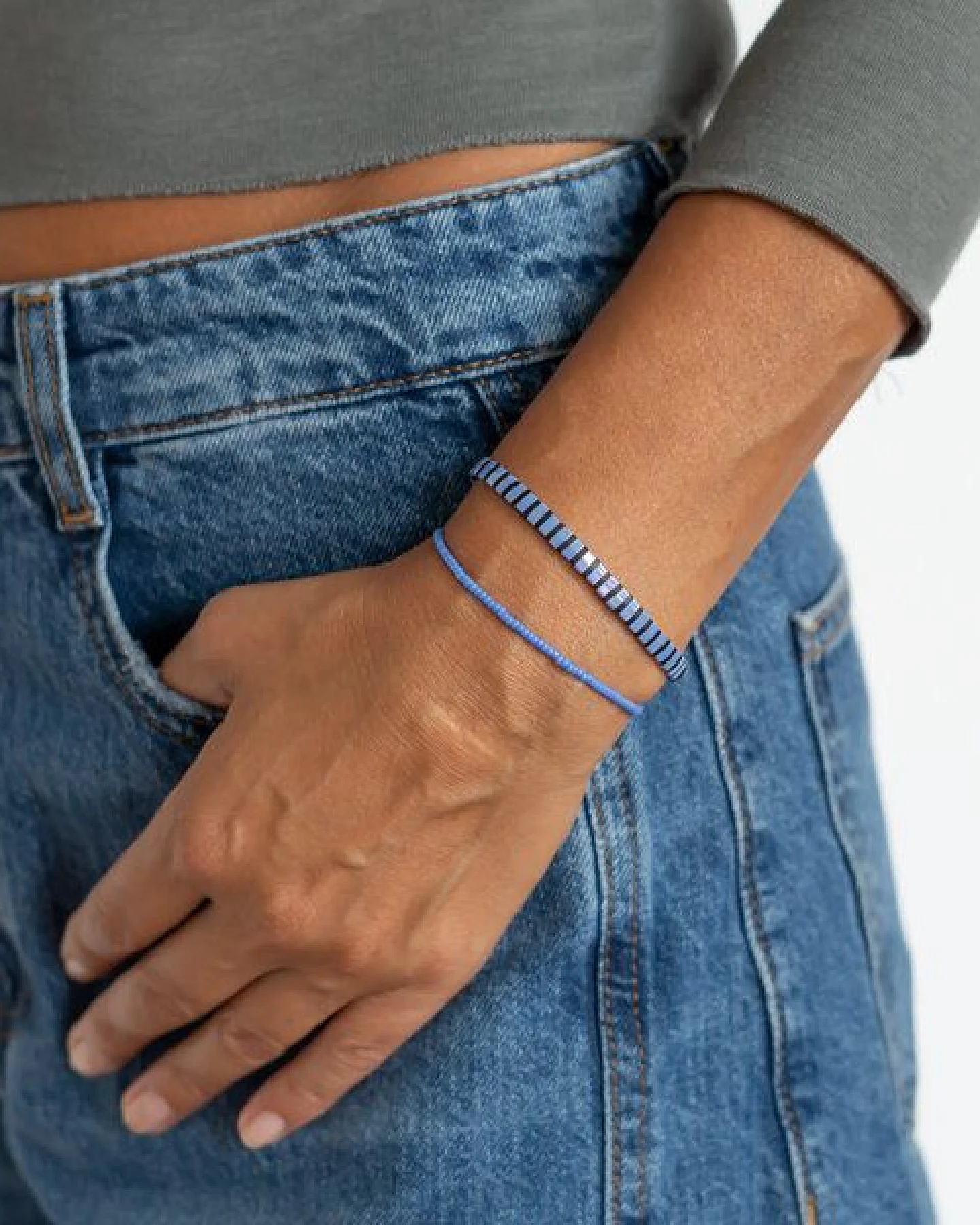 juni Lila Blaues Armband Periwinkle - optional als Set - handgemacht in Deutschland – Ansicht 2