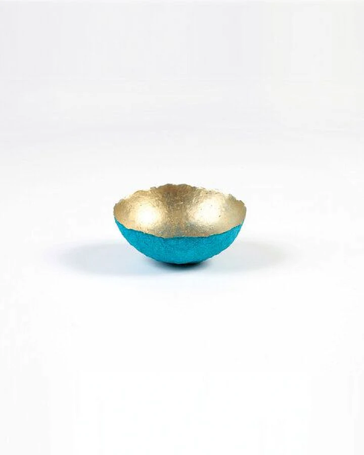 Sundara Deko-/Schmuckschälchen in Metalloptik – Türkis/Gold