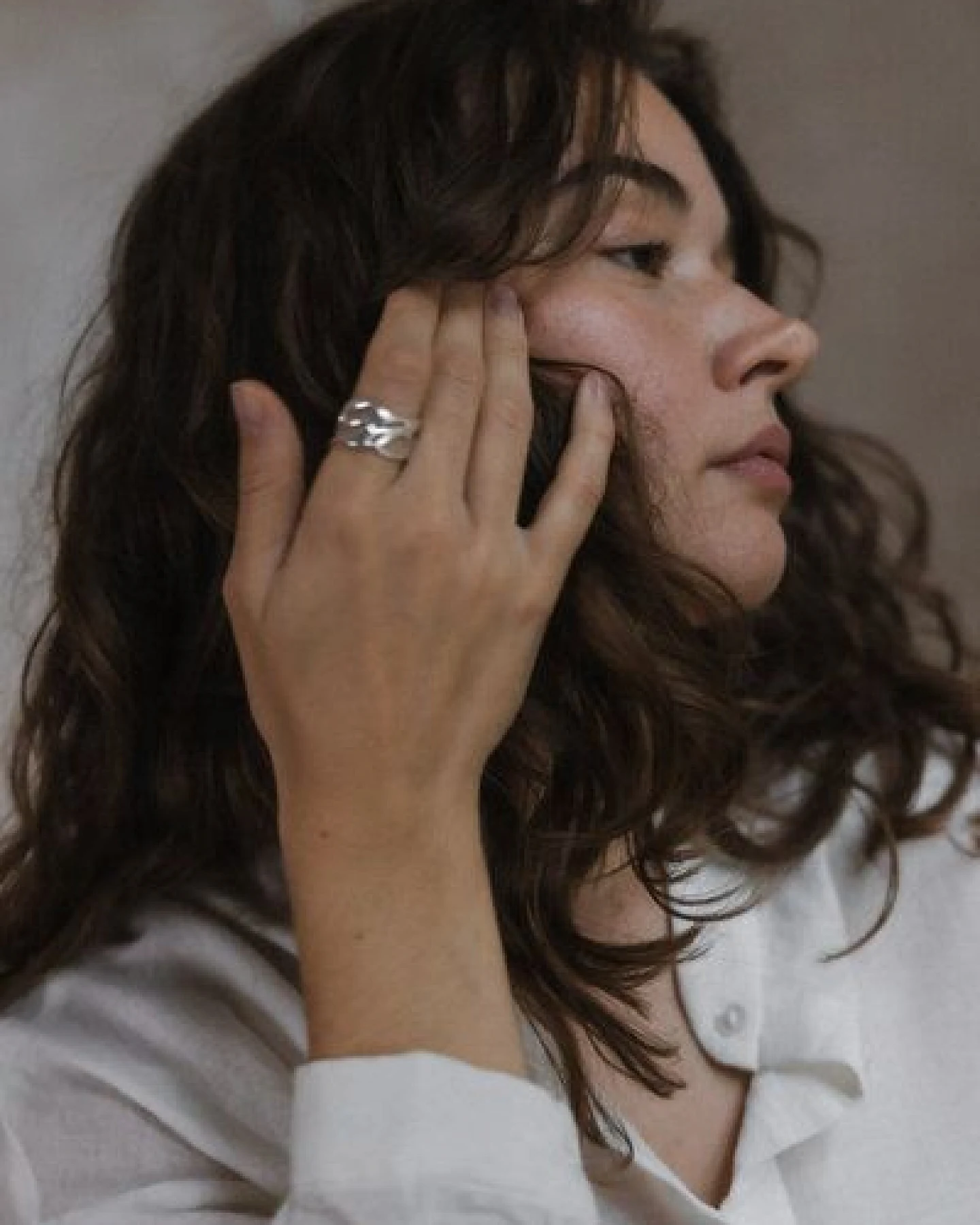 Jyoti - Fair Works Ring Koppal Messing/ Silber – Ansicht 2