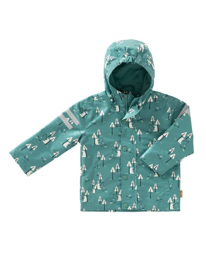 Fresk Regenjacke für Kinder – recyceltes Polyester, mit Kapuze, Gr. 1–6 Jahre