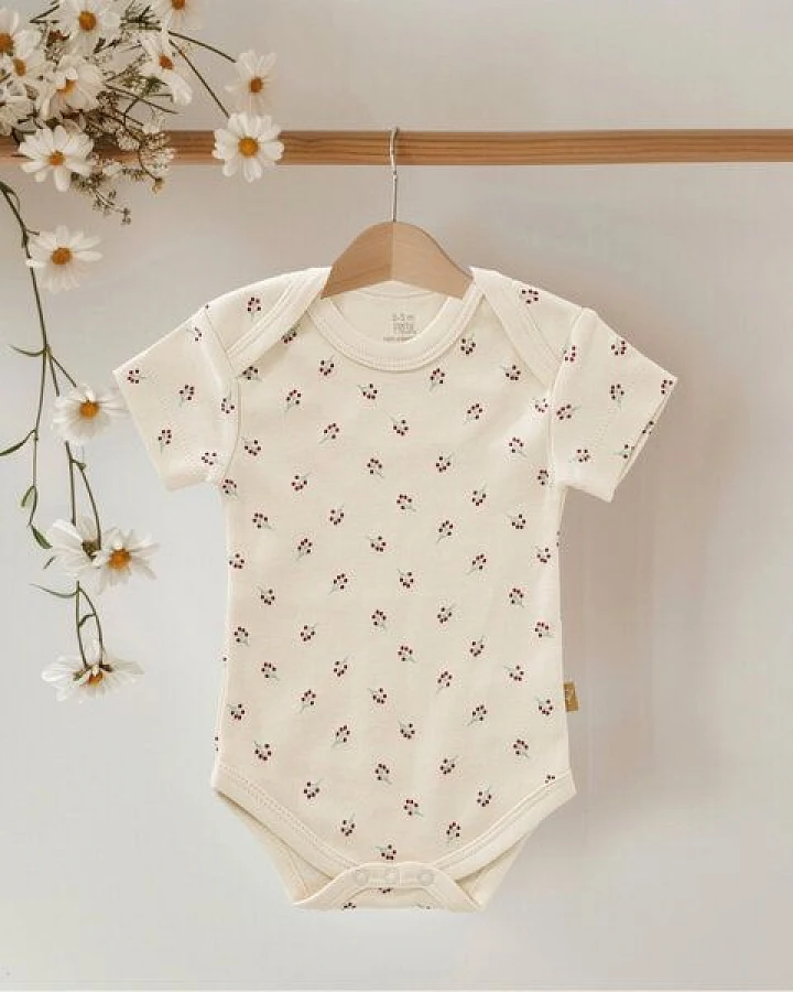 Fresk Baby-Body kurzarm – 100 % Bio-Baumwolle, mit Druckknöpfen