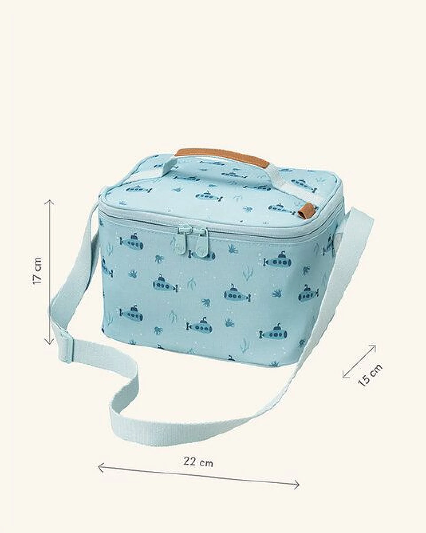 Fresk Kühltasche groß – 22 × 17 × 15 cm, mit Schultergurt und Namensschild – Ansicht 3
