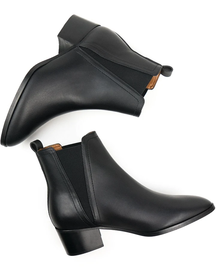 Will's Vegan Store Damen vegan Chelsea Boots Point Toe Schwarz