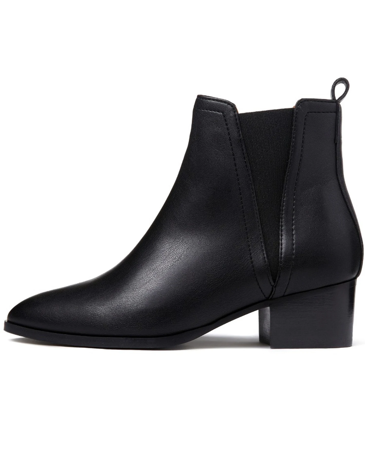 Will's Vegan Store Damen vegan Chelsea Boots Point Toe Schwarz – Ansicht 2