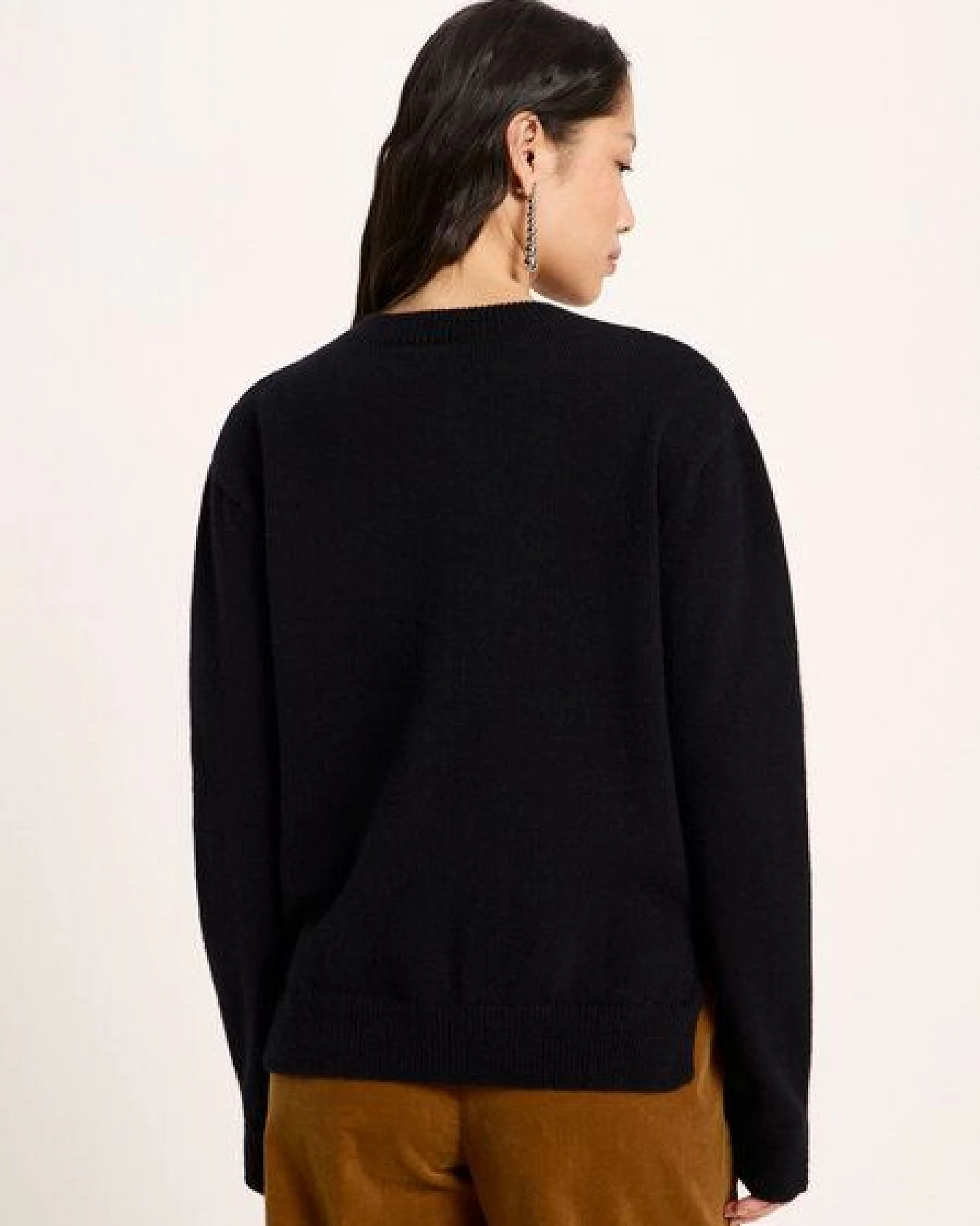LANIUS Boxy Strickjacke (GOTS) aus Bio-Schurwolle und Bio-Baumwolle – Ansicht 3