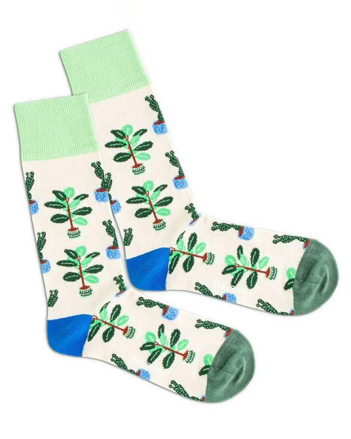 DillySocks Socken Cream Plants aus Biobaumwoll-Mix