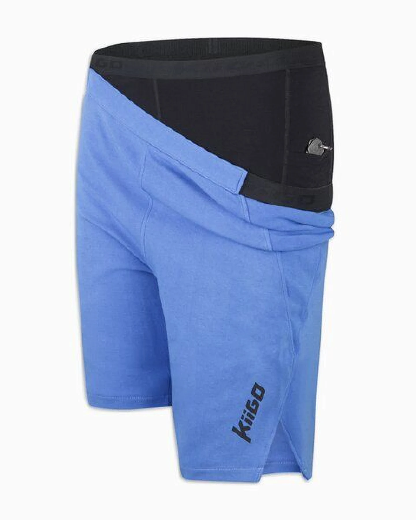 KiiGO Herren Laufshorts mit Innen-Tights - Blau – Ansicht 2
