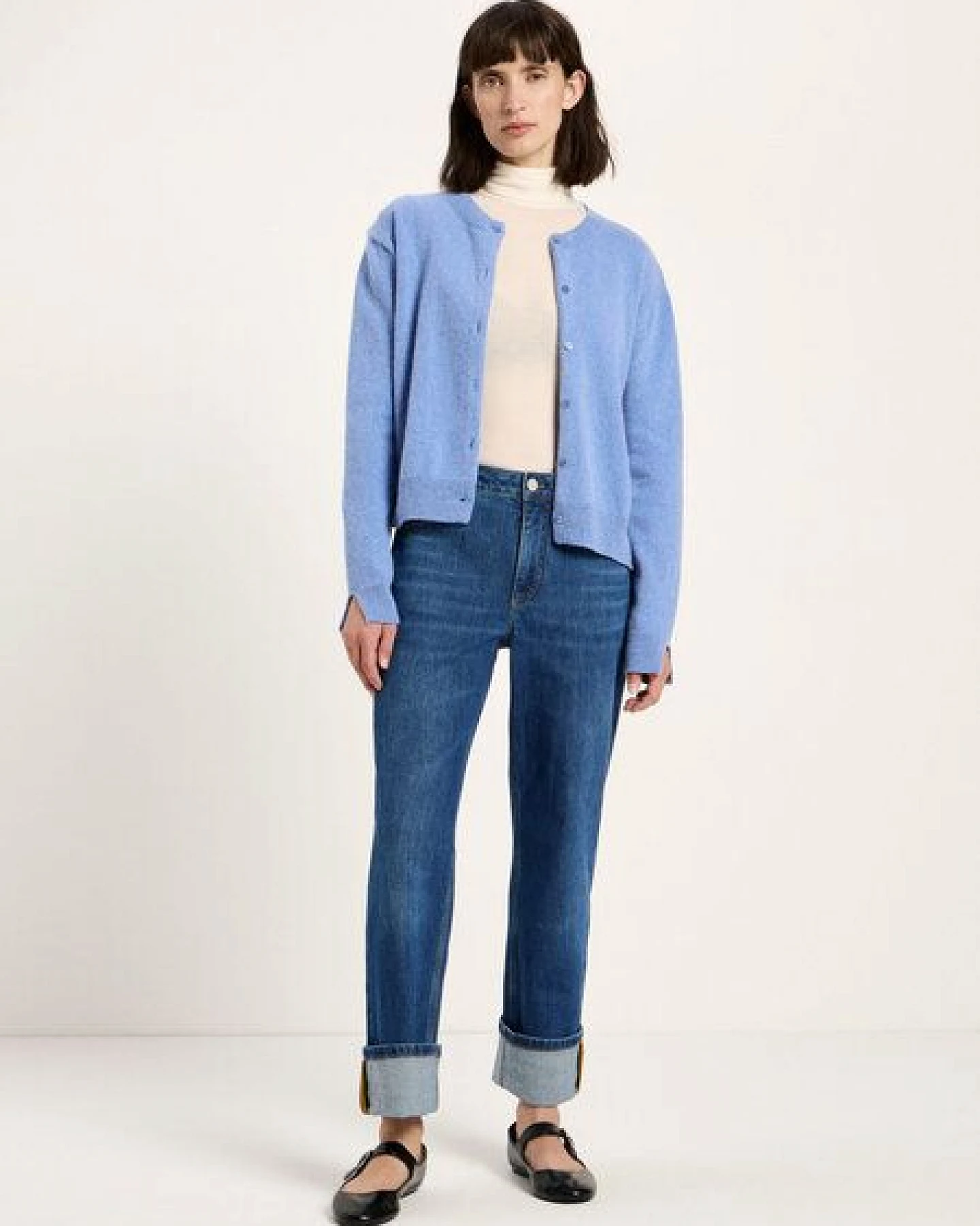 LANIUS Boxy Strickjacke (GOTS) aus Bio-Schurwolle und Bio-Baumwolle – Ansicht 2