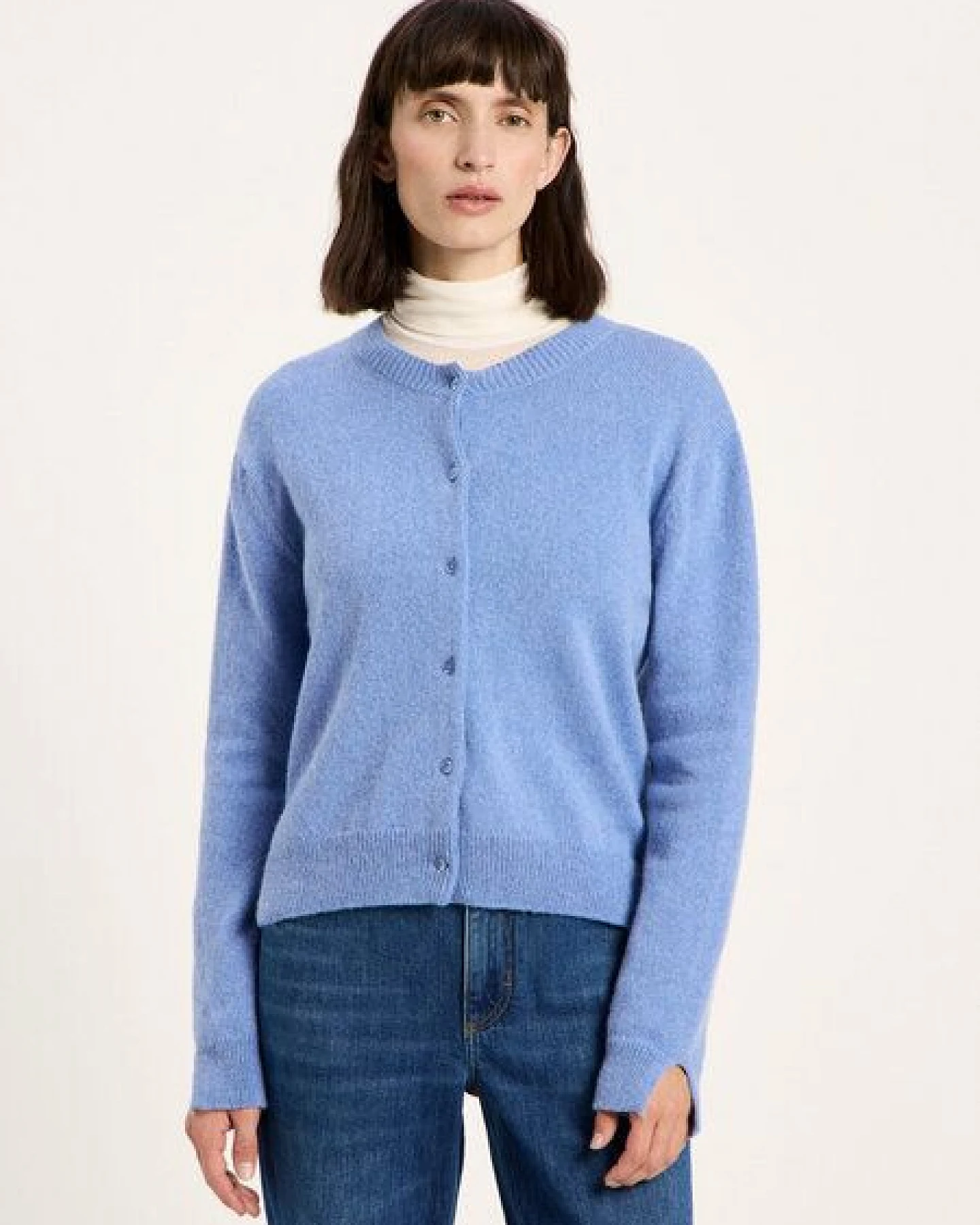 LANIUS Boxy Strickjacke (GOTS) aus Bio-Schurwolle und Bio-Baumwolle – Ansicht 4